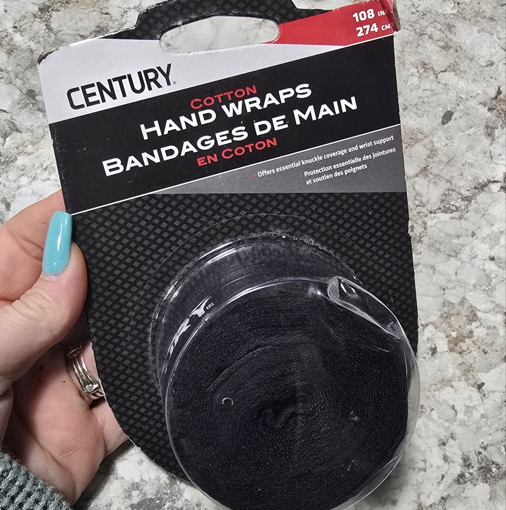 Century Black Cotton Hand Wraps